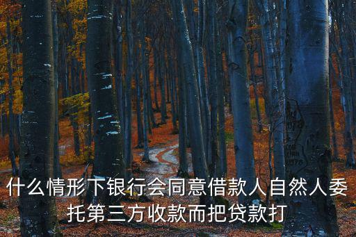 什么情形下銀行會同意借款人自然人委托第三方收款而把貸款打