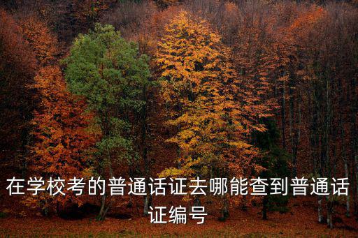 普通話證書查詢，河南普通話證書編號怎么查詢