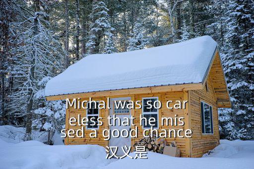 Michal was so careless that he missed a good chance漢義是