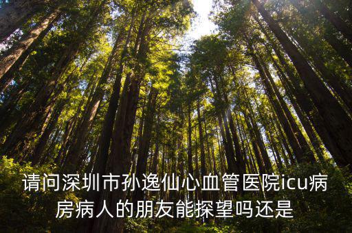 請問深圳市孫逸仙心血管醫院icu病房病人的朋友能探望嗎還是