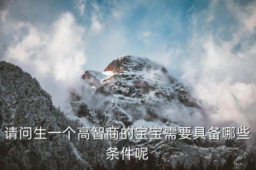 請問生一個高智商的寶寶需要具備哪些條件呢
