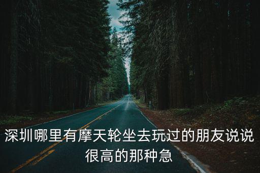 深圳哪里有摩天輪坐去玩過的朋友說說很高的那種急