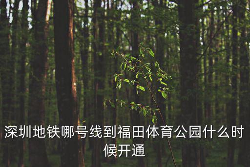 深圳地鐵哪號(hào)線到福田體育公園什么時(shí)候開通