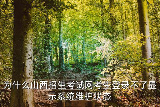 中考考生登錄入口，為什么山西招生考試網考生登錄不了顯示系統維護狀態