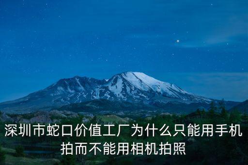 深圳市蛇口價值工廠為什么只能用手機拍而不能用相機拍照