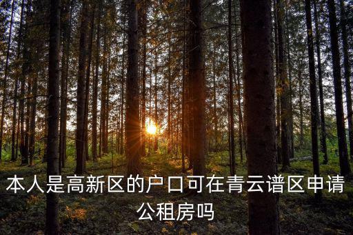 本人是高新區的戶口可在青云譜區申請公租房嗎