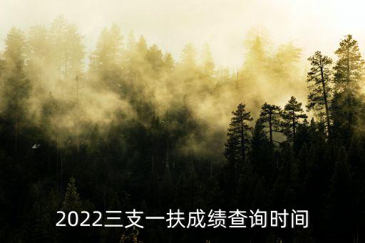 2022三支一扶成績查詢時間