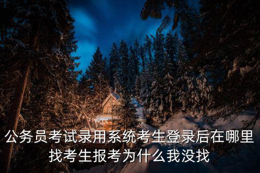 考生登錄系統，公務員考試錄用系統考生登錄后在哪里找考生報考為什么我沒找
