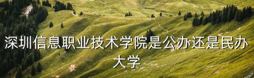 深圳信息職業技術學院是公辦還是民辦大學