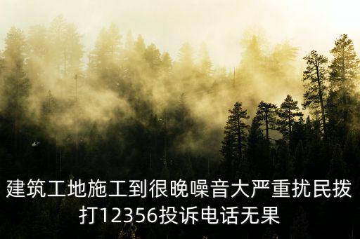 施工噪音投訴電話，建筑工地施工到很晚噪音大嚴(yán)重?cái)_民撥打12356投訴電話無果