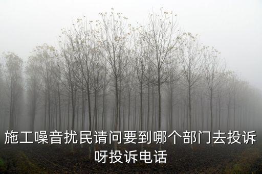 噪音擾民投訴電話，施工噪音擾民請問要到哪個部門去投訴呀投訴電話