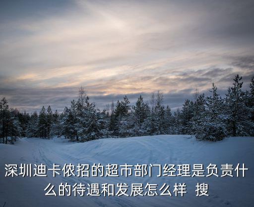 深圳迪卡儂招的超市部門經理是負責什么的待遇和發展怎么樣  搜