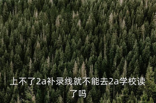 上不了2a補錄線就不能去2a學校讀了嗎