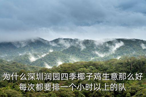 為什么深圳潤園四季椰子雞生意那么好每次都要排一個小時以上的隊