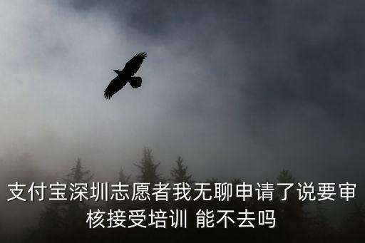 支付寶深圳志愿者我無聊申請了說要審核接受培訓 能不去嗎