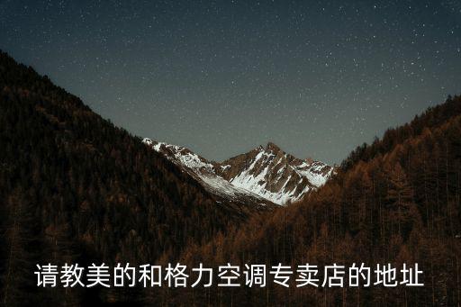 請教美的和格力空調專賣店的地址