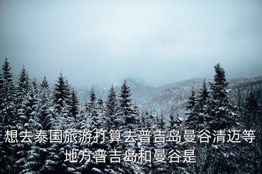 想去泰國旅游打算去普吉島曼谷清邁等地方普吉島和曼谷是