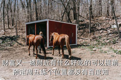 財富又一城附近有什么好吃的可以提前預定周五練個位置都沒有百度知
