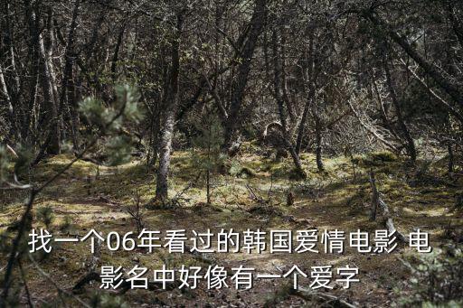 找一個06年看過的韓國愛情電影 電影名中好像有一個愛字