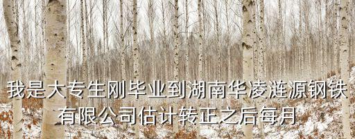 湖南華菱漣源鋼鐵有限公司，我是大專(zhuān)生剛畢業(yè)到湖南華凌漣源鋼鐵有限公司估計(jì)轉(zhuǎn)正之后每月