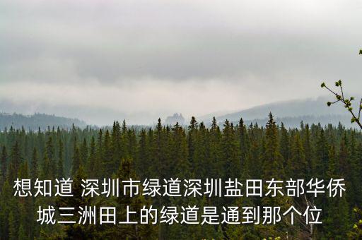 想知道 深圳市綠道深圳鹽田東部華僑城三洲田上的綠道是通到那個位