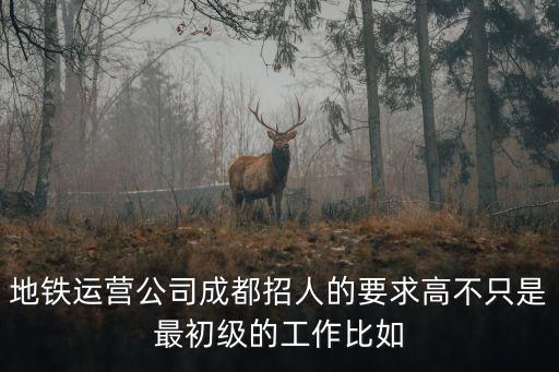 地鐵運(yùn)營(yíng)公司成都招人的要求高不只是最初級(jí)的工作比如
