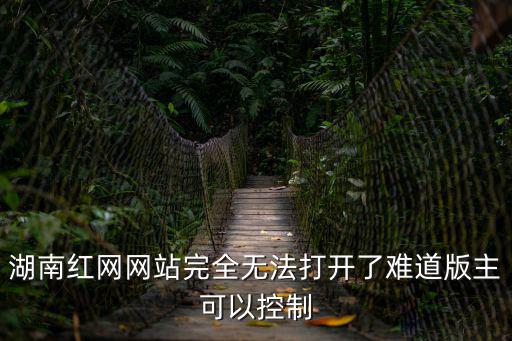 湖南紅網網站完全無法打開了難道版主可以控制