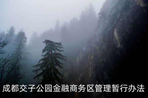 成都交子公園金融商務區管理暫行辦法