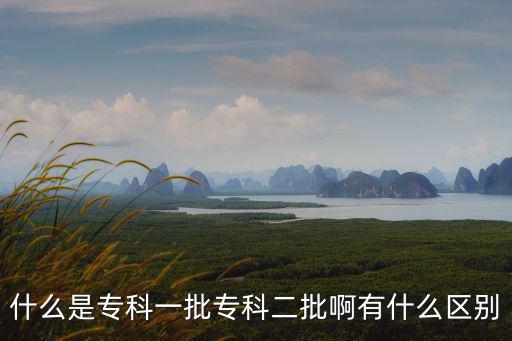 什么是專科一批專科二批啊有什么區別