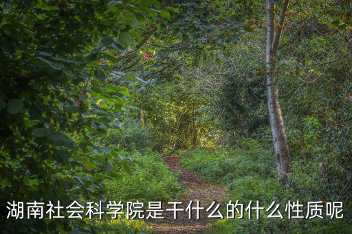 湖南社會科學院是干什么的什么性質呢