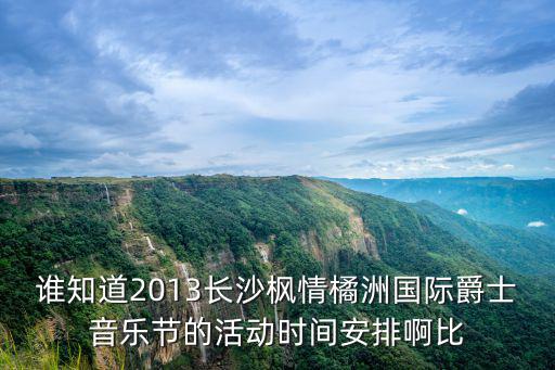 爵士音樂節，橘洲爵士音樂節起始于哪一年