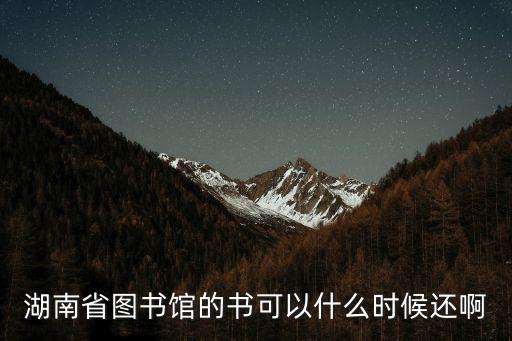 湖南省圖書館的書可以什么時候還啊