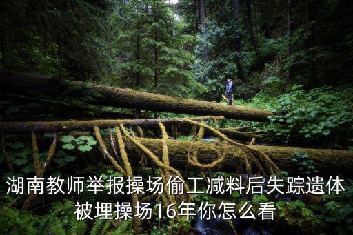 湖南教師舉報操場偷工減料后失蹤遺體被埋操場16年你怎么看