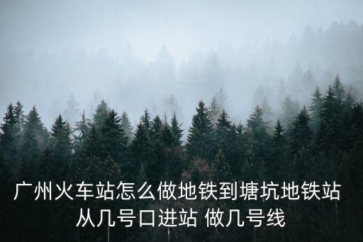 廣州火車站怎么做地鐵到塘坑地鐵站 從幾號口進站 做幾號線