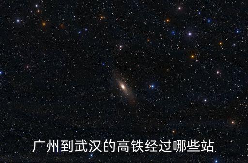 廣州到武漢的高鐵經(jīng)過哪些站