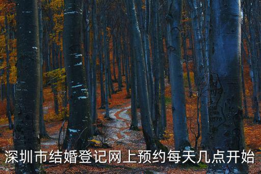 深圳市結婚登記網上預約每天幾點開始