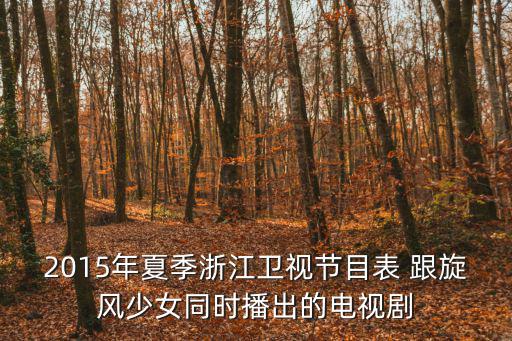 2015年夏季浙江衛(wèi)視節(jié)目表 跟旋風少女同時播出的電視劇