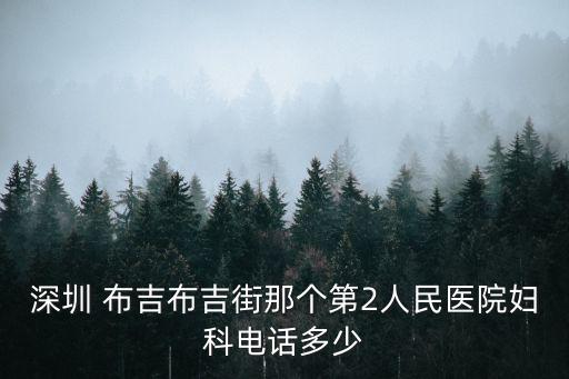 深圳 布吉布吉街那個第2人民醫(yī)院婦科電話多少