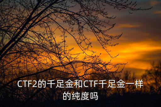 CTF2的千足金和CTF千足金一樣的純度嗎