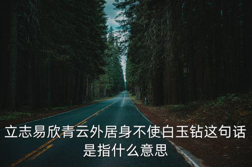 立志易欣青云外居身不使白玉鉆這句話是指什么意思