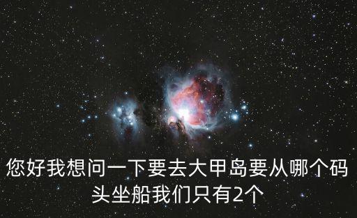 您好我想問(wèn)一下要去大甲島要從哪個(gè)碼頭坐船我們只有2個(gè)