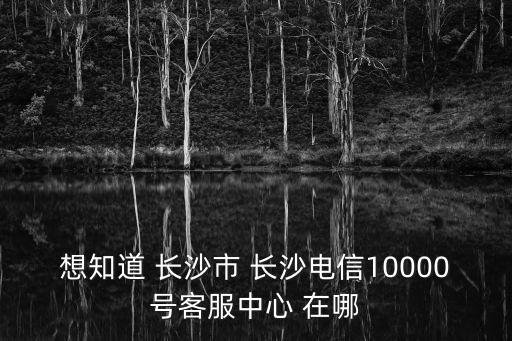 想知道 長沙市 長沙電信10000號客服中心 在哪