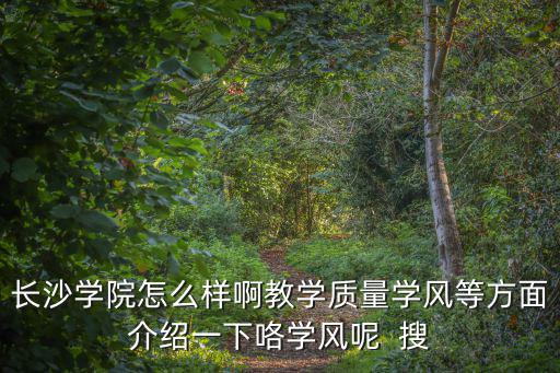 長沙學(xué)院怎么樣啊教學(xué)質(zhì)量學(xué)風(fēng)等方面介紹一下咯學(xué)風(fēng)呢  搜