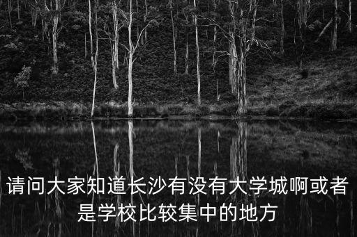 請問大家知道長沙有沒有大學城啊或者是學校比較集中的地方