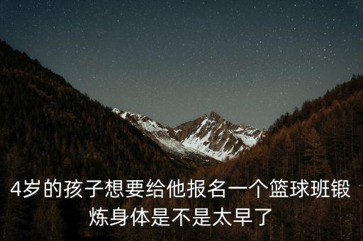 4歲的孩子想要給他報名一個籃球班鍛煉身體是不是太早了