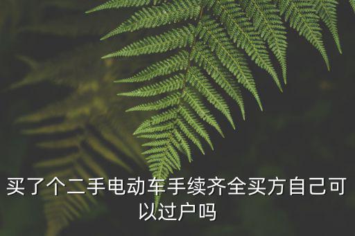 買了個二手電動車手續齊全買方自己可以過戶嗎