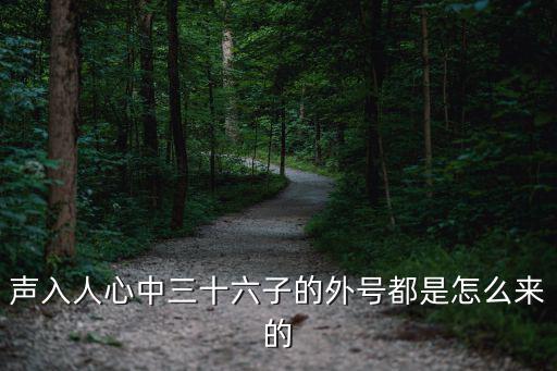 洪之光，聲入人心中三十六子的外號都是怎么來的