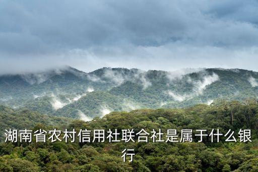 湖南省信用聯(lián)社，現(xiàn)在湖南還有農(nóng)村信用聯(lián)社嗎