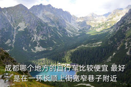成都哪個地方的自行車比較便宜 最好是在一環長順上街寬窄巷子附近