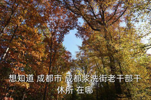 想知道 成都市 成都漿洗街老干部干休所 在哪